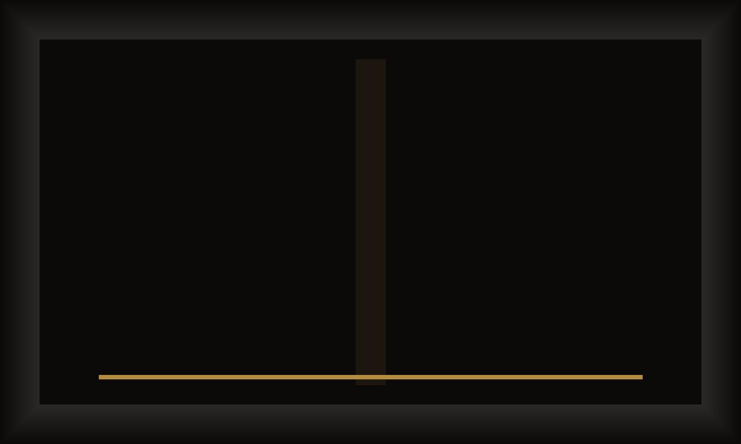 Holding image: dark hall with one warm vertical and a low gold line, not a photo of people