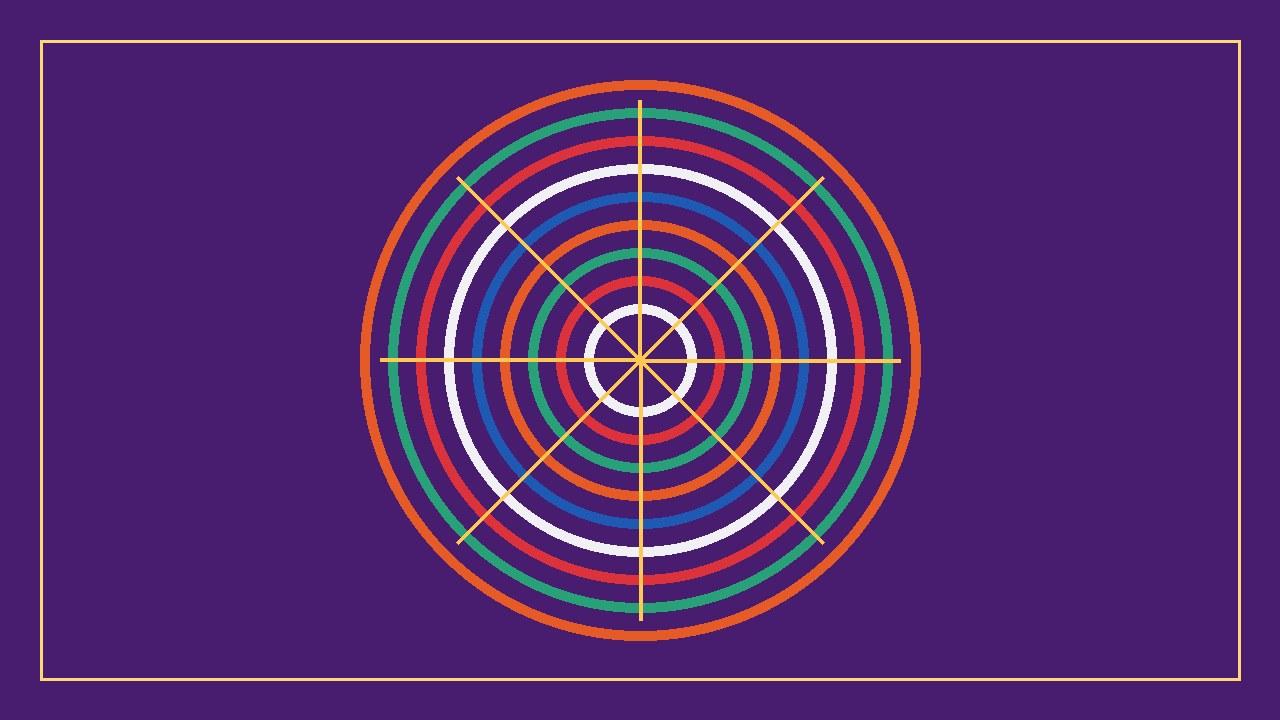 Holding image: rangoli geometry on a purple field, for the USPS Diwali Forever stamp